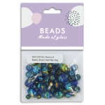 Glass Beads 4-8mm Stripe Cobalt Pack 50pcs